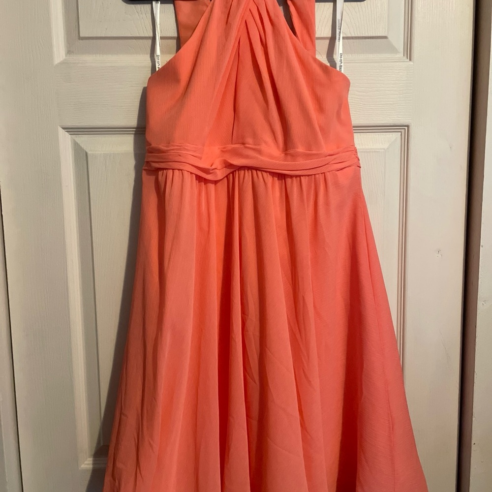 David's Bridal Vibrant Orange Dress